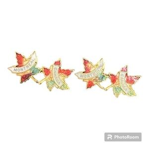 Montreal Canada matching brooches pins
